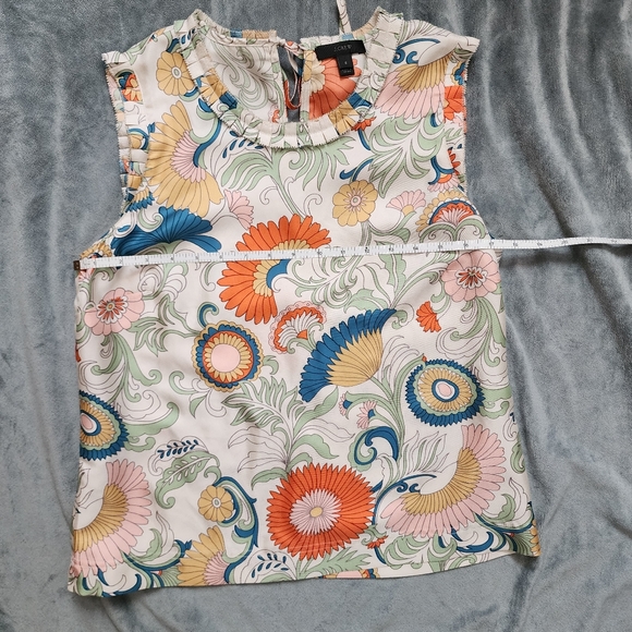 J. Crew Women's Size 6 Sleeveless Floral Blouse - Picture 7 of 10